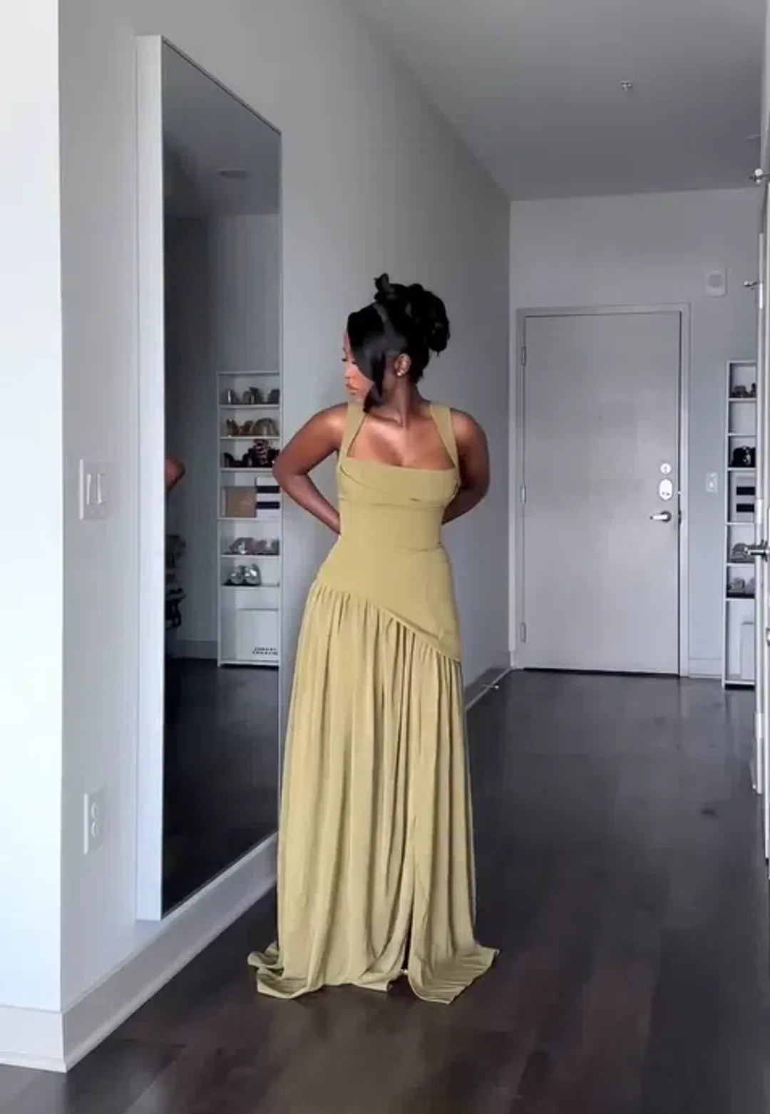 BABYBOO TULLULAH MAXI DRESS DEEP OLIVE SIZE S for rent on The Volte - main image
