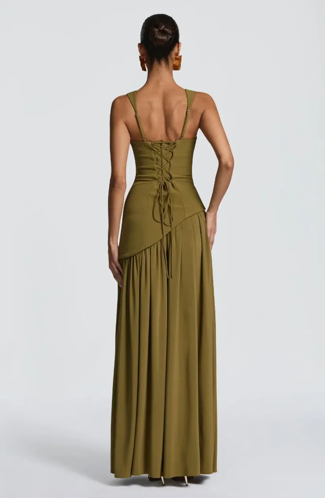 BABYBOO TULLULAH MAXI DRESS DEEP OLIVE SIZE S for rent on The Volte - main image
