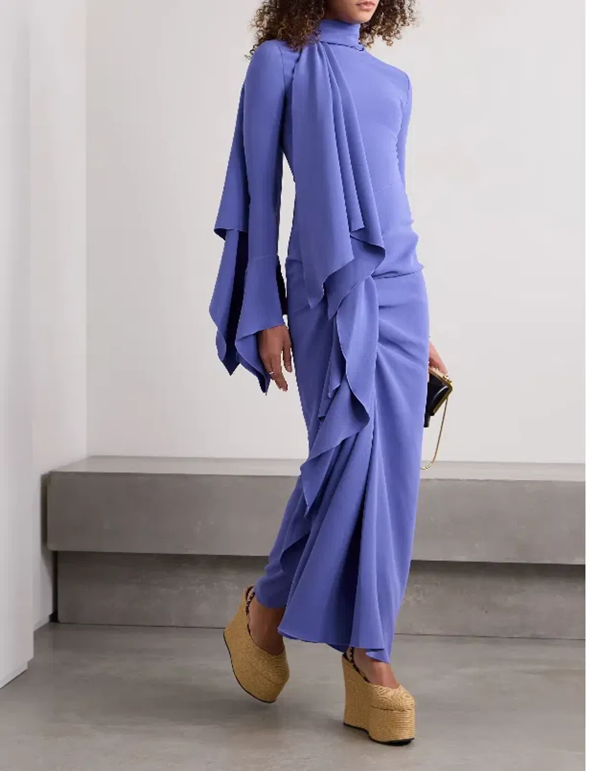 SOLACE LONDON Nella Maxi Dress with Scarf Detailing (Purple) size Small for rent on The Volte - main image