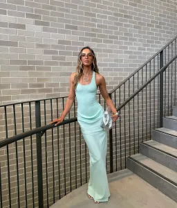 Benni Jade Maxi Dress Aqua Size 8 for rent on The Volte - image 2