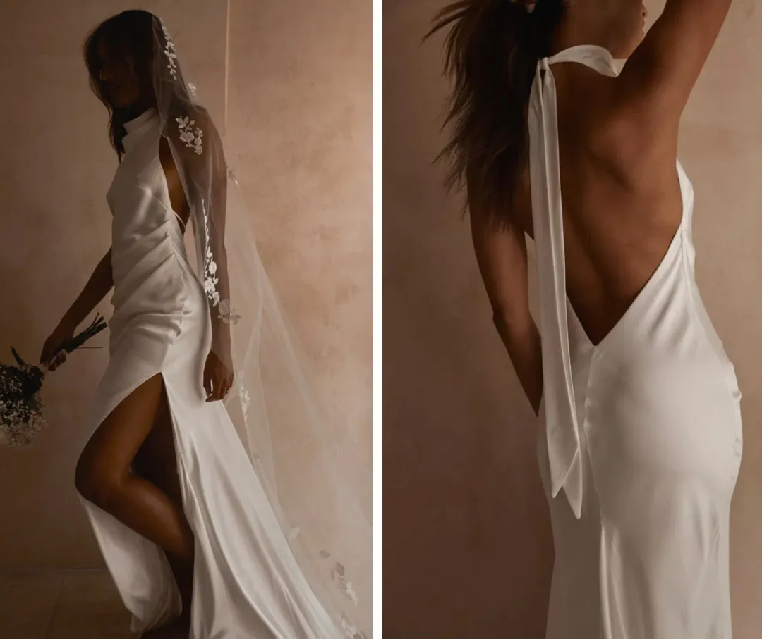 GRACE LOVES LACE Goldie Halter-neck Wedding Dress / Bridal Gown Size S for rent on The Volte - main image