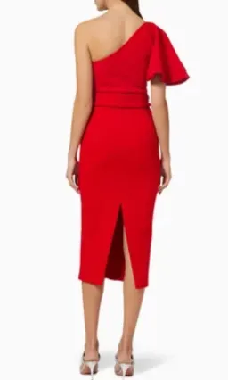 Mossman Release Me Midi Dress -  AU 12 - Red One Shoulder - New with Tags for rent on The Volte - image 3