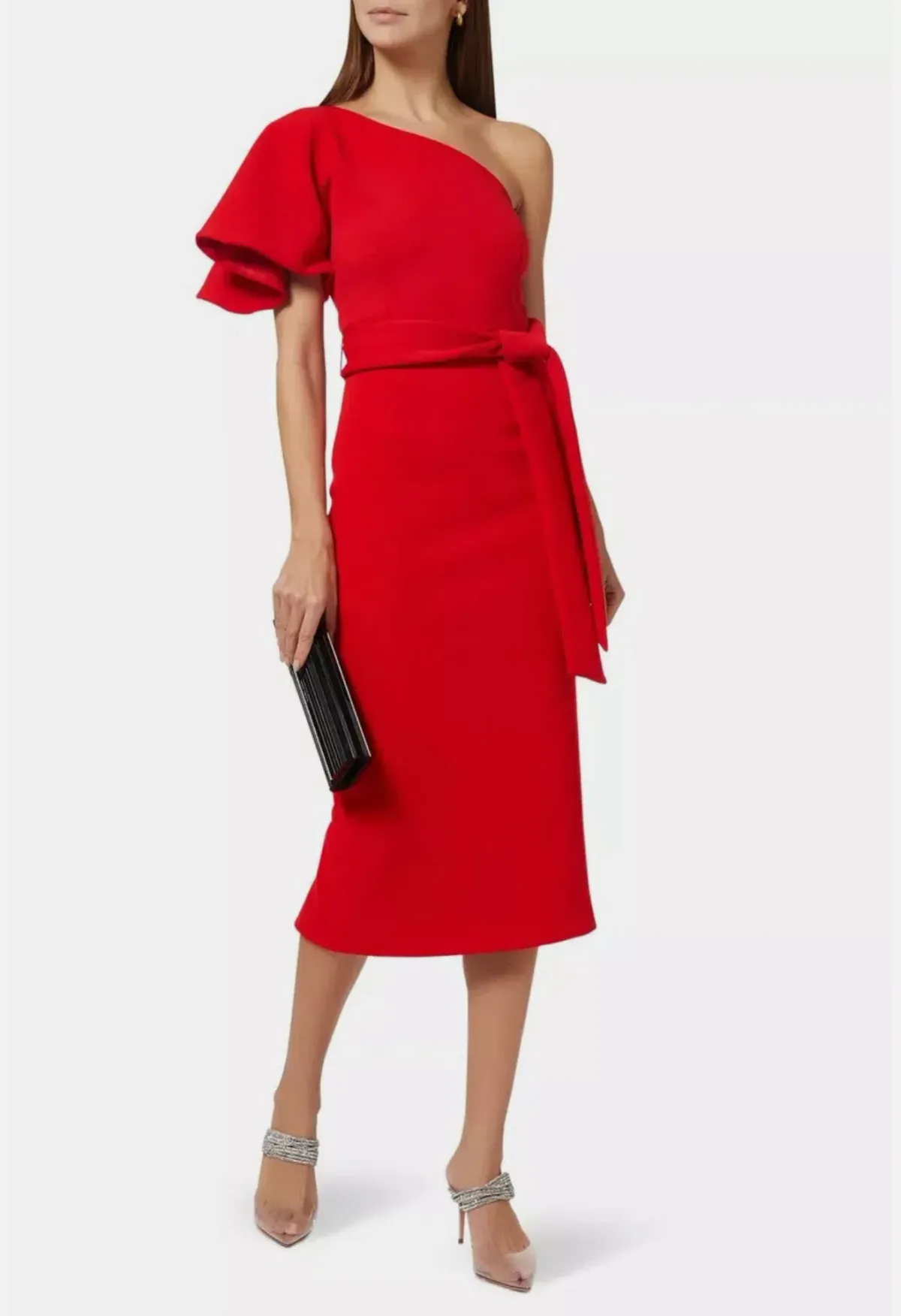 Mossman Release Me Midi Dress -  AU 12 - Red One Shoulder - New with Tags for rent on The Volte - main image