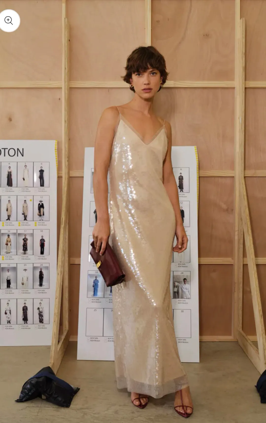 Oroton Sequin Slip Dress Champagne Size 10 for rent on The Volte - main image