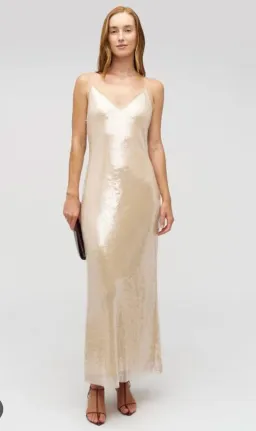 Oroton Sequin Slip Dress Champagne Size 10 for rent on The Volte - image 2