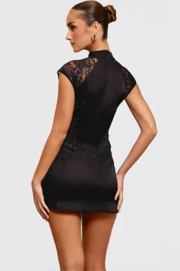 House of CB Thea Black Embroidered Mini Dress Size XS for rent on The Volte - image 3