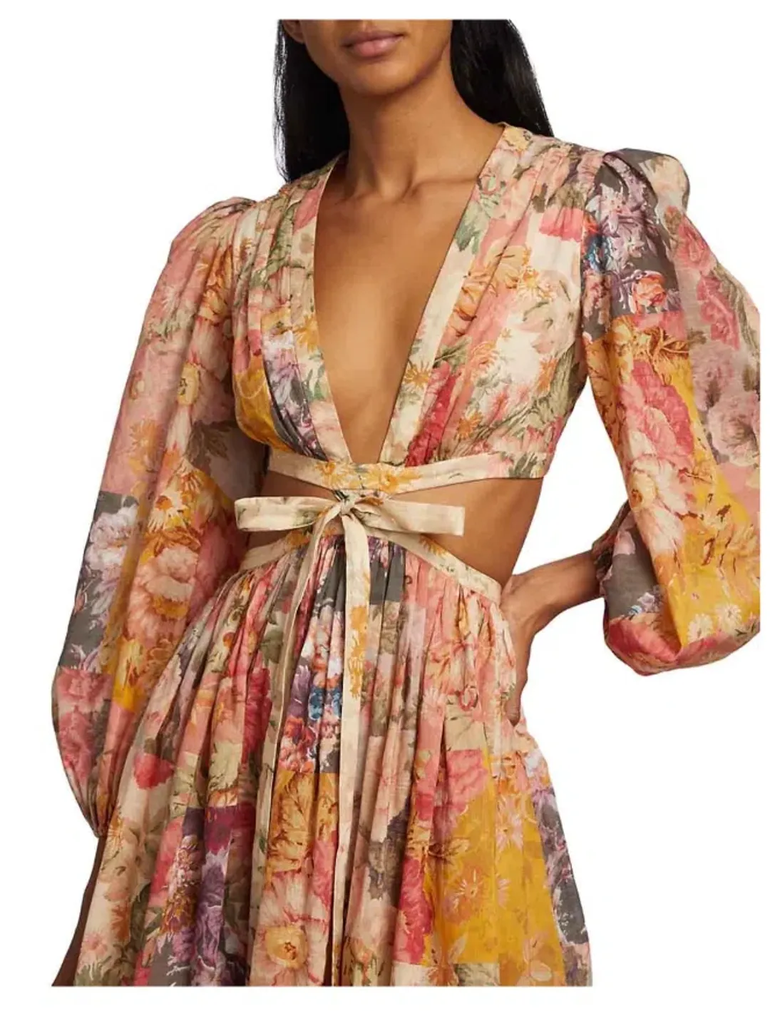 Zimmermann Pattie Patchwork Long Dress for rent on The Volte - main image