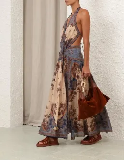 Zimmermann Ascension Plunge Halter Maxi Dress for rent on The Volte - image 2