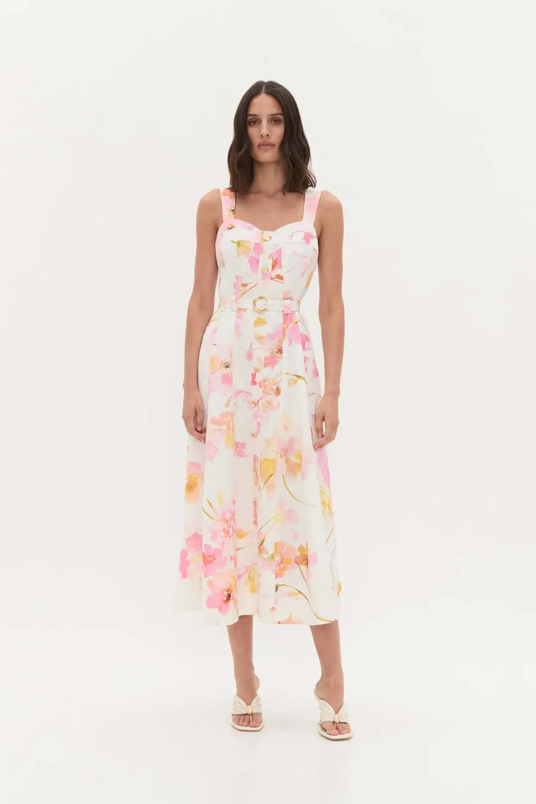 AJE ZARIE MIDI DRESS in WILDFLOWERS SIZE 6 for rent on The Volte - main image