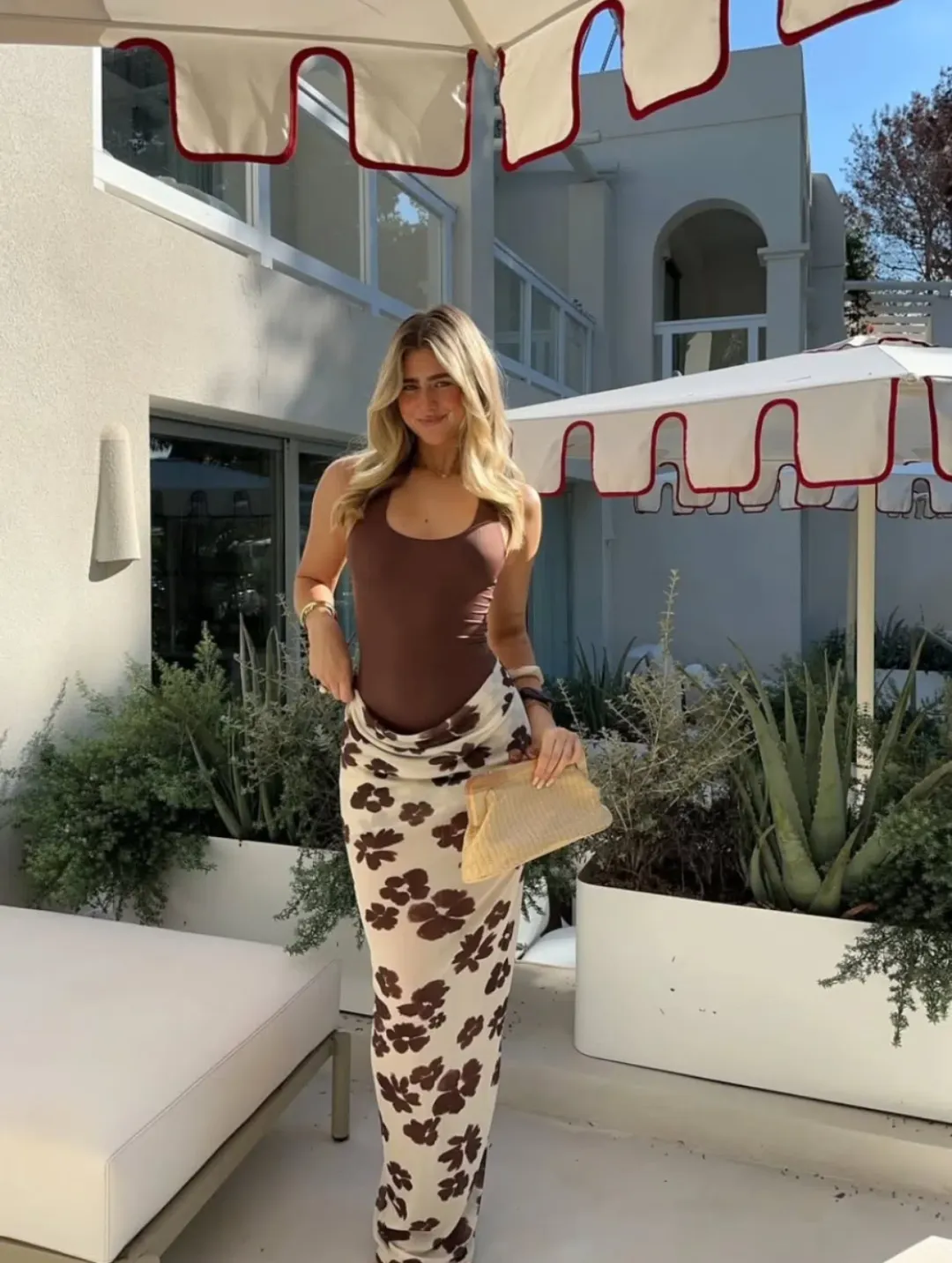 Benni Piper Maxi Dress in Coco Blossum Size AU14  for rent on The Volte - main image