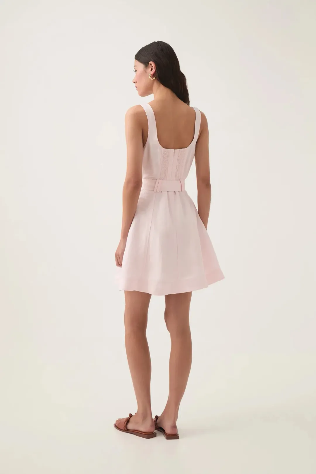 Aje Clay Belted Mini Dress / Pastel Pink / Size 16 for rent on The Volte - main image