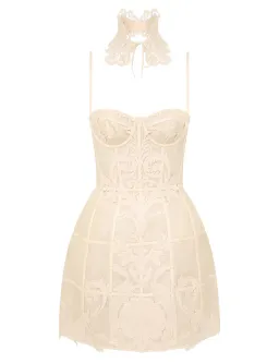 Zimmermann Rebellion Filigree Mini Dress in Cream Size 2 / AU 12 for rent on The Volte - image 4