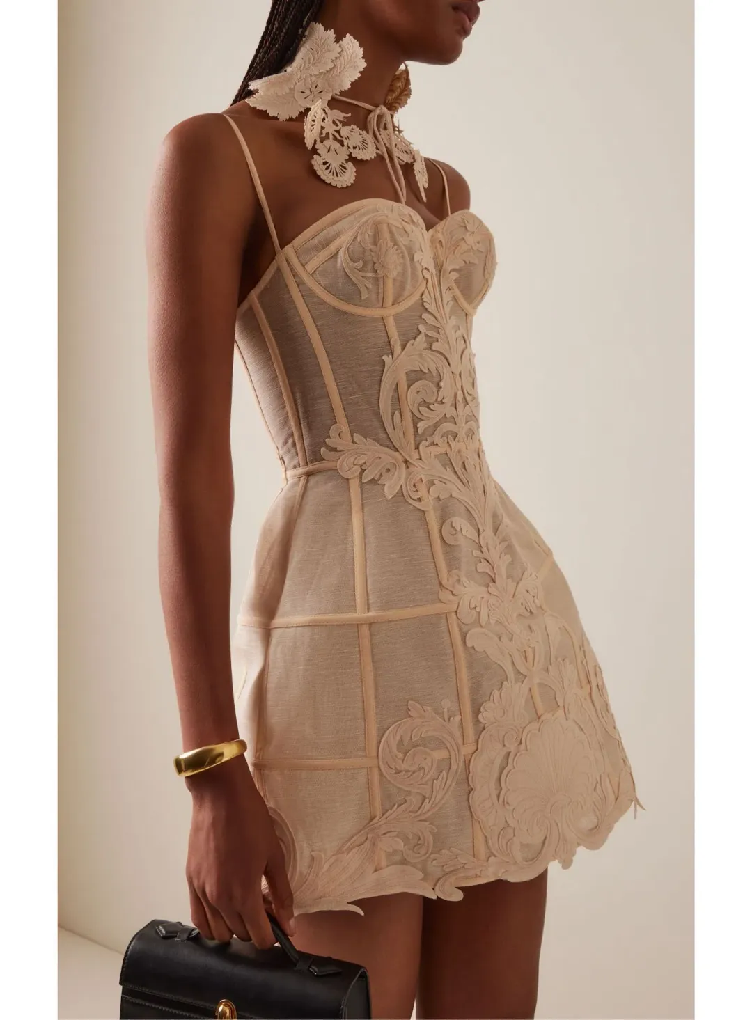 Zimmermann Rebellion Filigree Mini Dress in Cream Size 2 / AU 12 for rent on The Volte - main image