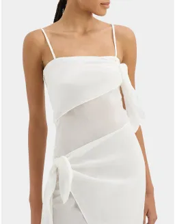 SIR Rosalia Wrap midi dress Ivory for rent on The Volte - image 4