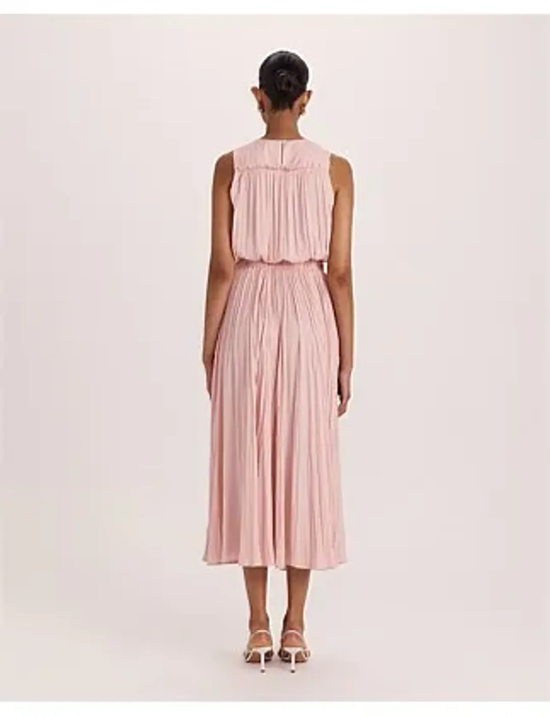 Saba Lillian Pleated Midi Dress Rose Size 12 for rent on The Volte - main image