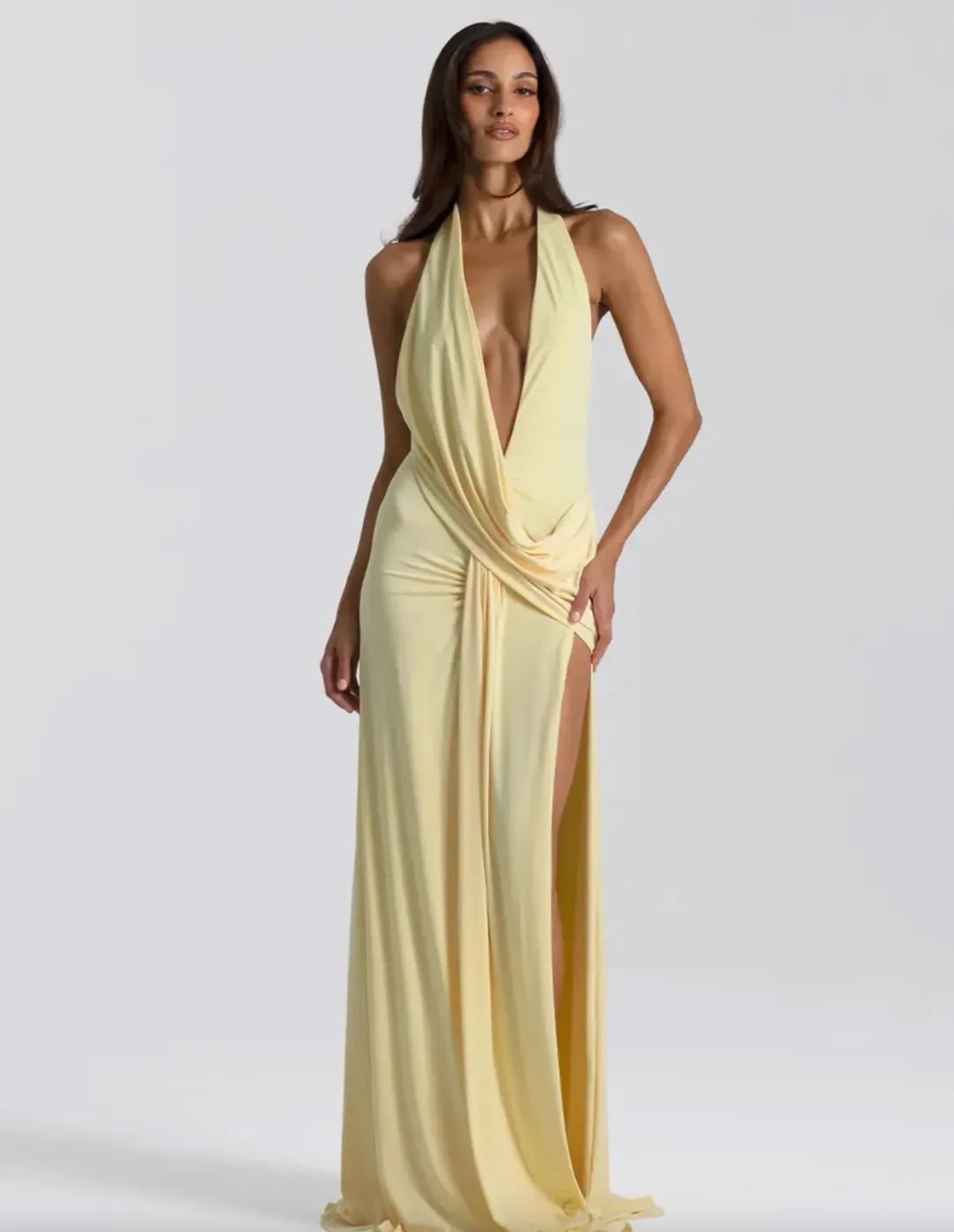 Natalie Rolt Winona Gown Lemon Size 1 / AU 8 for rent on The Volte - main image