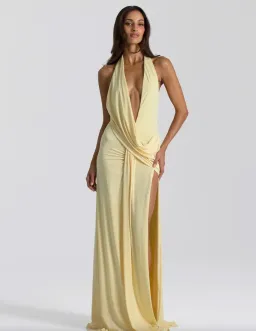 Natalie Rolt Winona Gown Lemon Size 1 / AU 8 for rent on The Volte - image 1