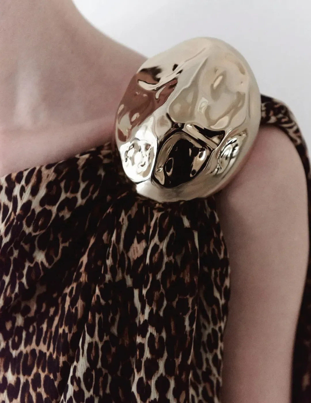 Leam Almes Leopard Print Chiffon Dress With Handmade Stone Detail size 36 for rent on The Volte - main image