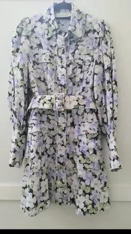 Zimmermann Ninety Six Shirt Dress Pansy prints Size 0 AU8 US 4 IT 40 FR 36 for rent on The Volte - image 5