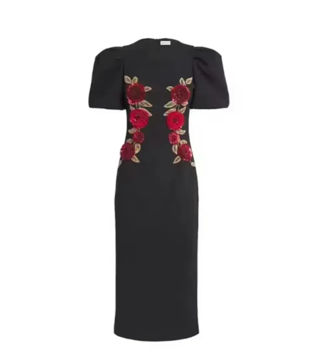 REBECCA VALLANCE ROSETTA MIDI DRESS BLACK SIZE AU 8 for rent on The Volte - main image