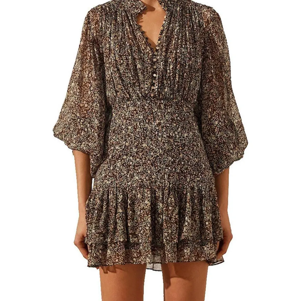 Shona Joy Adeline Ruffle Dress for rent on The Volte - main image