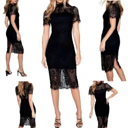 Mossman Dress - Making The Connection Lace Fitted Dress Black for rent on The Volte - image 1