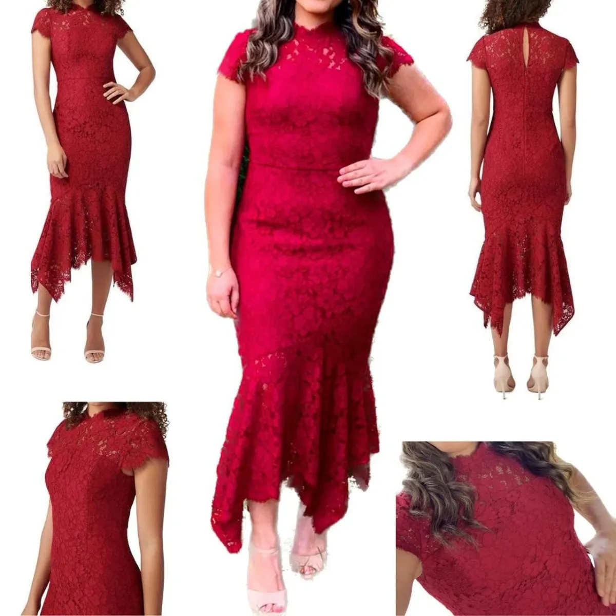 Forever New Frankie Lace Maxi Dress Red for rent on The Volte - main image