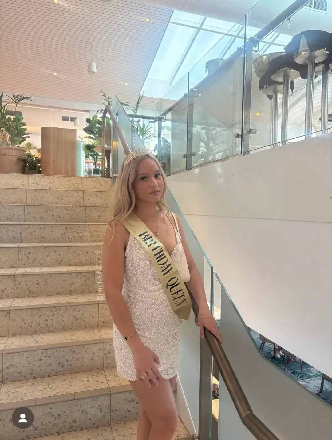 Retrofete Mich Dress in Silver and White for rent on The Volte - main image