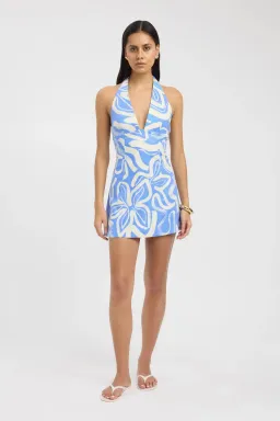 Kookai  Soley Vee Mini Dress in Blue Size 8 for rent on The Volte - image 2