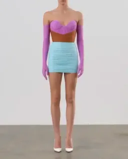 Alex perry ruched mini dress size 6 multicolor for rent on The Volte - image 2