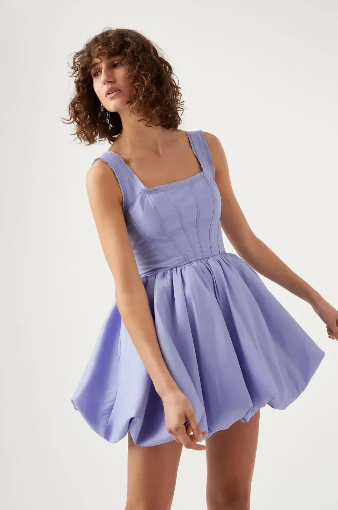 Aje Suzette Lavender Bubble Mini Dress Size 14 for rent on The Volte - main image