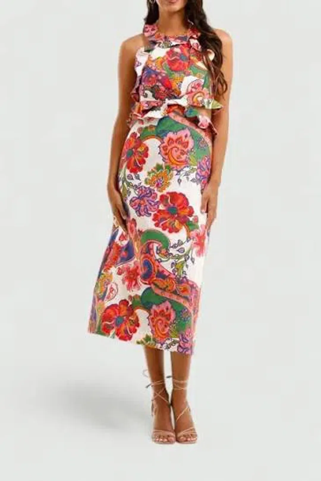 Zimmermann Lovestruck midi tie back paisley  for rent on The Volte - main image
