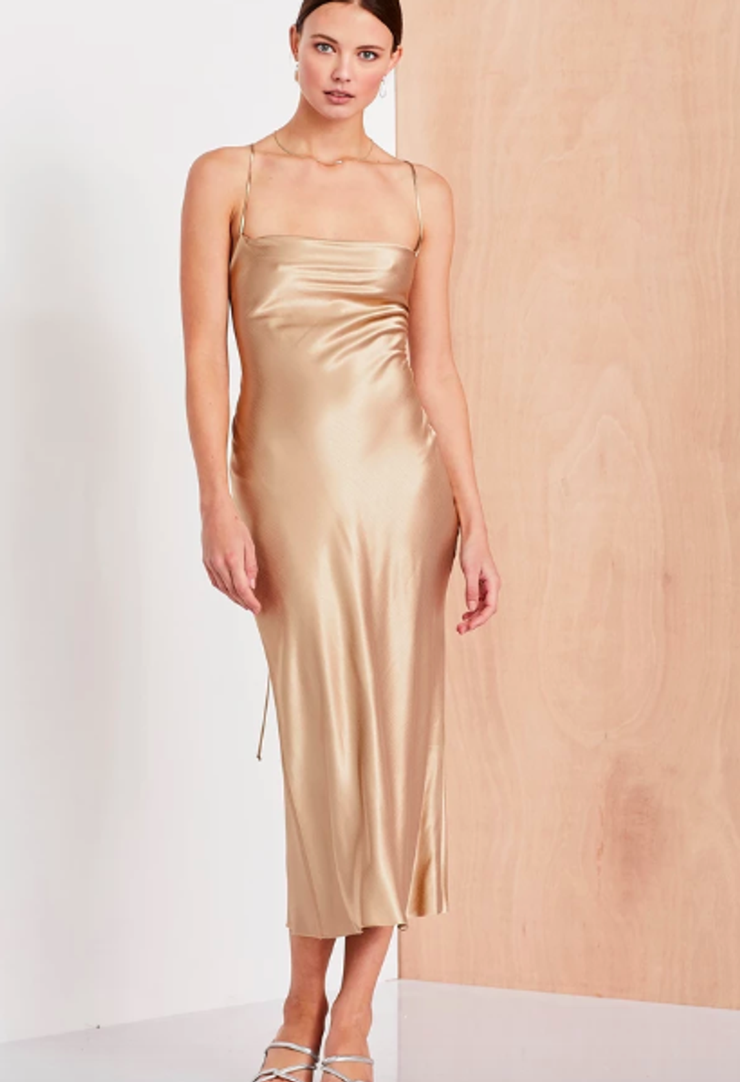 Bec and Bridge  Amazonite Dress Gold Size 6 for rent on The Volte - main image