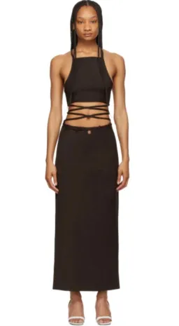 Christopher Esber Wrapped Interlock Tie Halter Dress for rent on The Volte - image 1