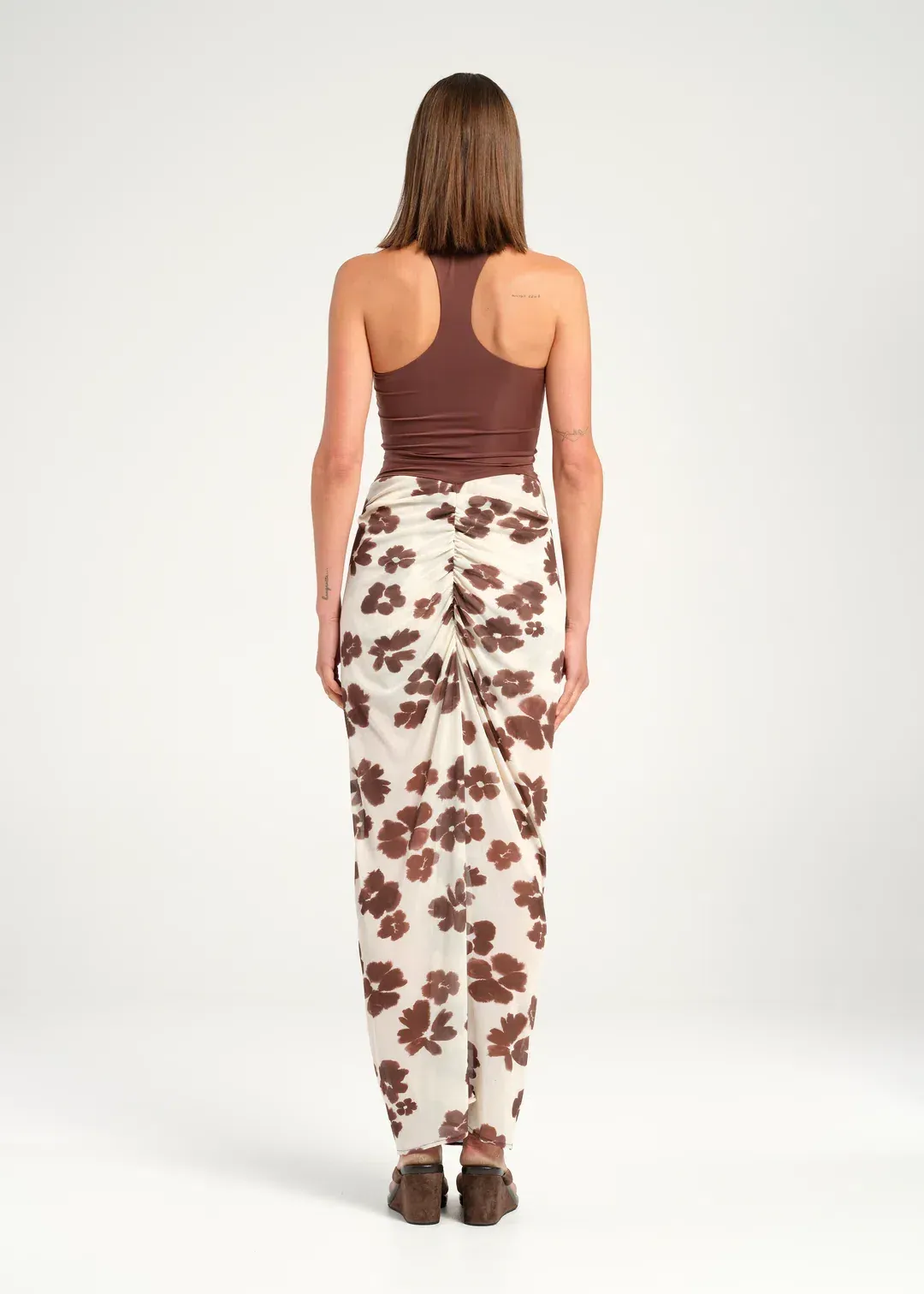 Benni Piper Maxi Dress Coco Blossom Brown Size 6 for rent on The Volte - main image