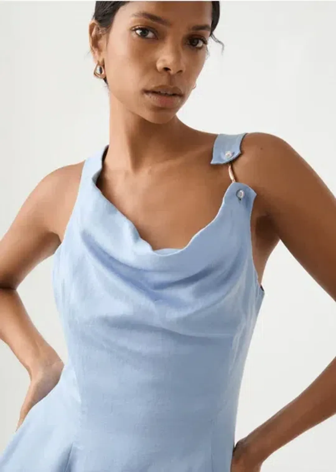 Aje Liberty Asym Mini Dress Blue Size AU 16 for rent on The Volte - main image