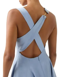 Aje Liberty Asym Mini Dress Blue Size AU 16 for rent on The Volte - image 3