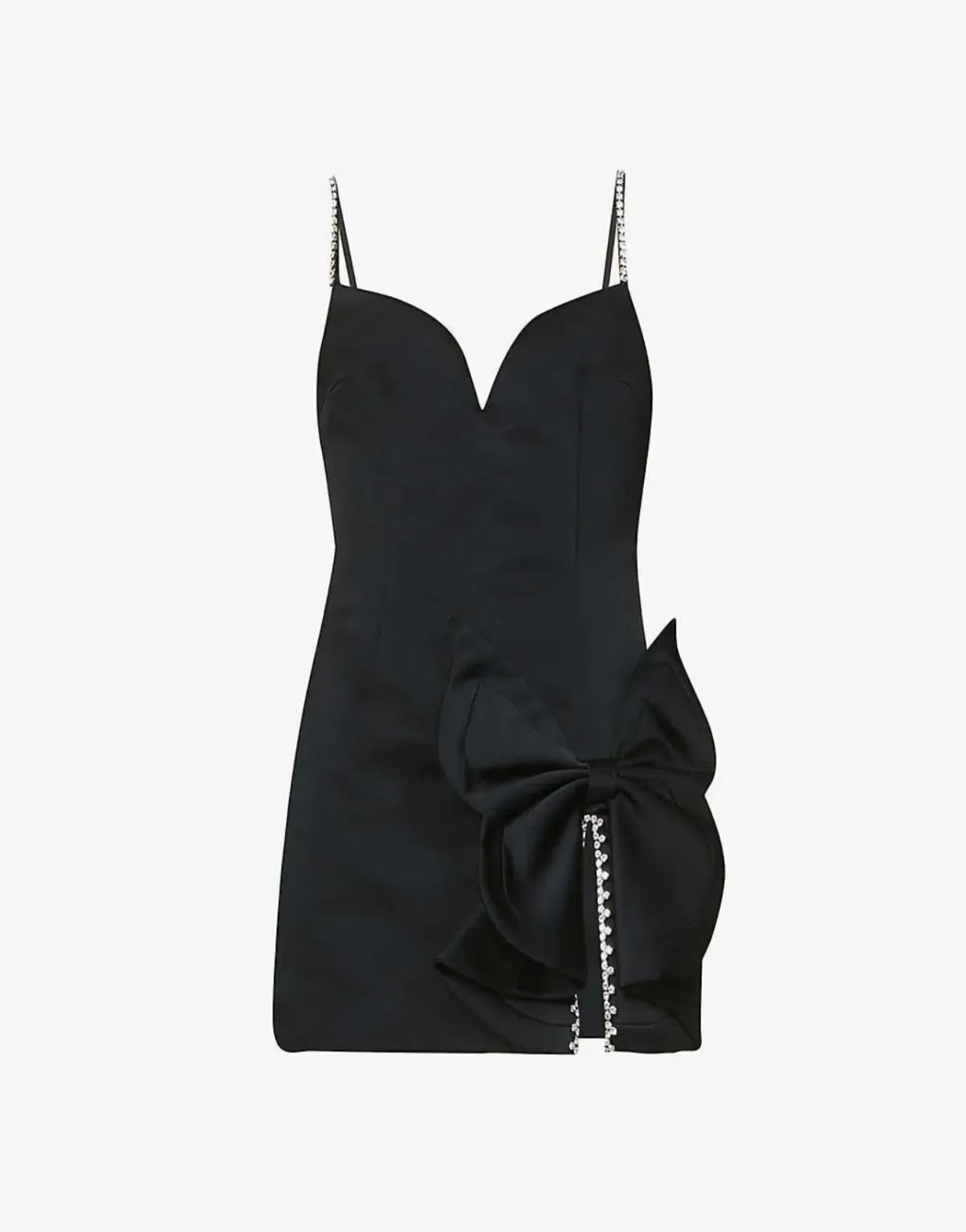 Area Bow and crystal embellished mini dress for rent on The Volte - main image