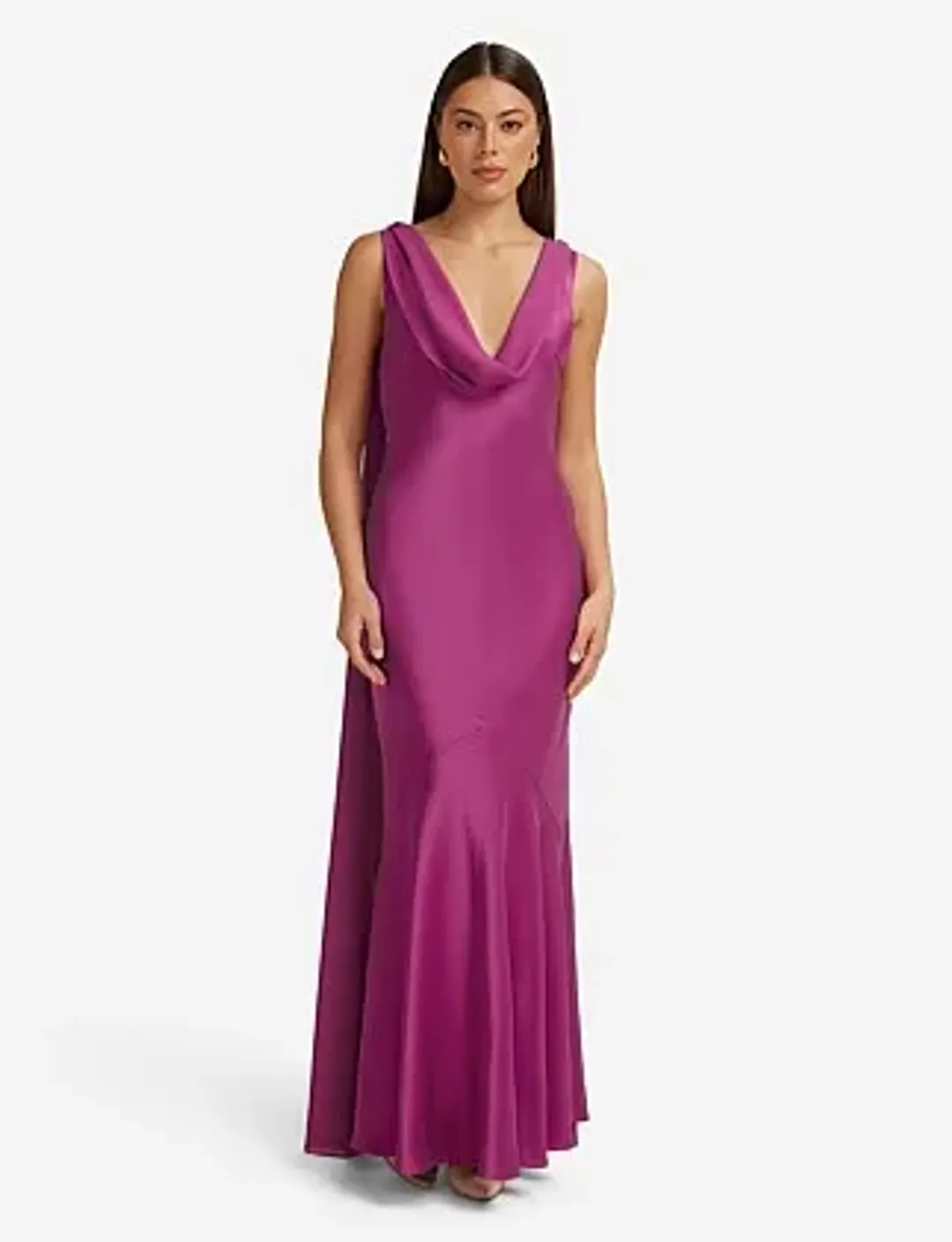 Runaway The Label GABRIELLA COWL MAXI DRESS Fuchsia Size 14 for rent on The Volte - main image
