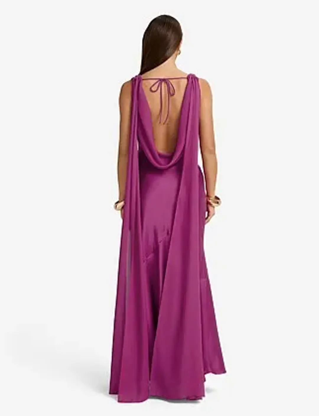 Runaway The Label GABRIELLA COWL MAXI DRESS Fuchsia Size 14 for rent on The Volte - main image