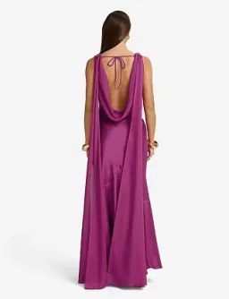 Runaway The Label GABRIELLA COWL MAXI DRESS Fuchsia Size 14 for rent on The Volte - image 3