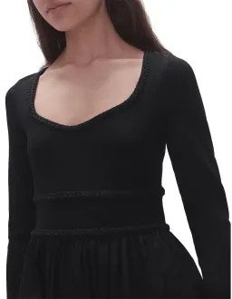 Aje Audrey Black Knit Midi Dress XL for rent on The Volte - image 6