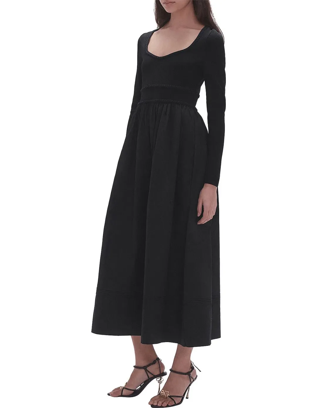 Aje Audrey Black Knit Midi Dress XL for rent on The Volte - main image