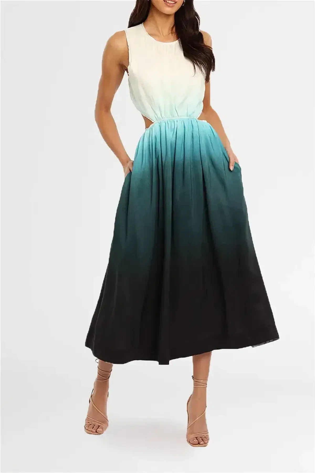 Aje Cosmos Ombre Cut out Midi Dress Size 14 for rent on The Volte - main image