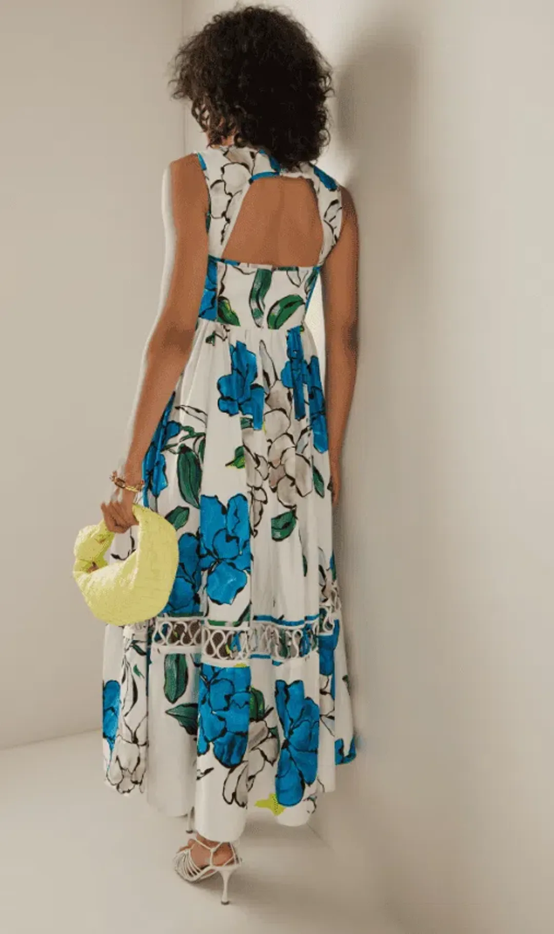 Aje Erika Cut Out Floral Midi Dress Size 14 for rent on The Volte - main image