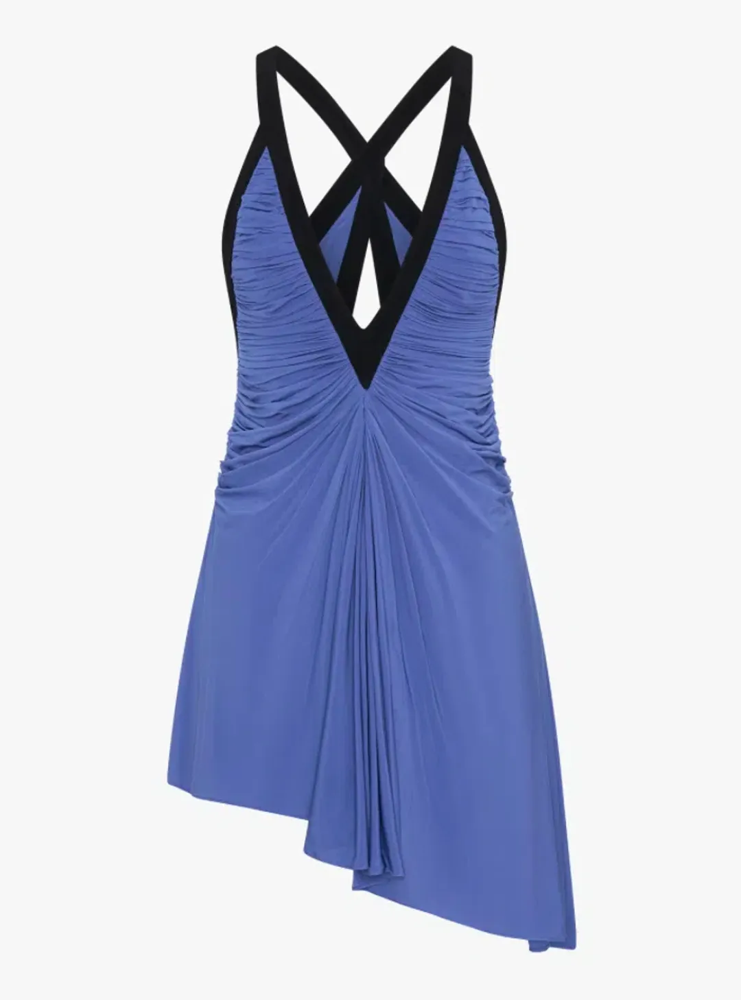 CHRISTOPHER ESBER V-NECK MINI DRESS IN BLUE SIZE 8  for rent on The Volte - main image