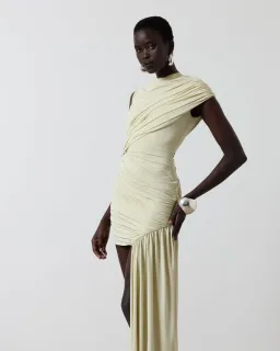 DE LA VALI RAVENNA MINI DRESS IN BUTTERCREAM SPANDEX JERSEY AU 6 for rent on The Volte - image 3