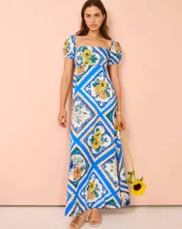 By Nicola Mariposa Maxi Dress in Azure Floral Size 10 for rent on The Volte - image 1
