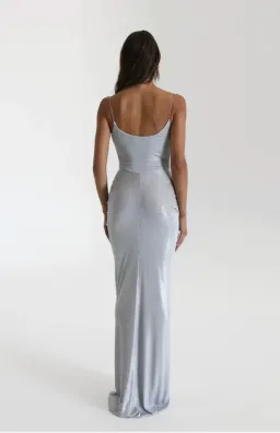 Natalie Rolt Allora Gown in Silver size s for rent on The Volte - image 5