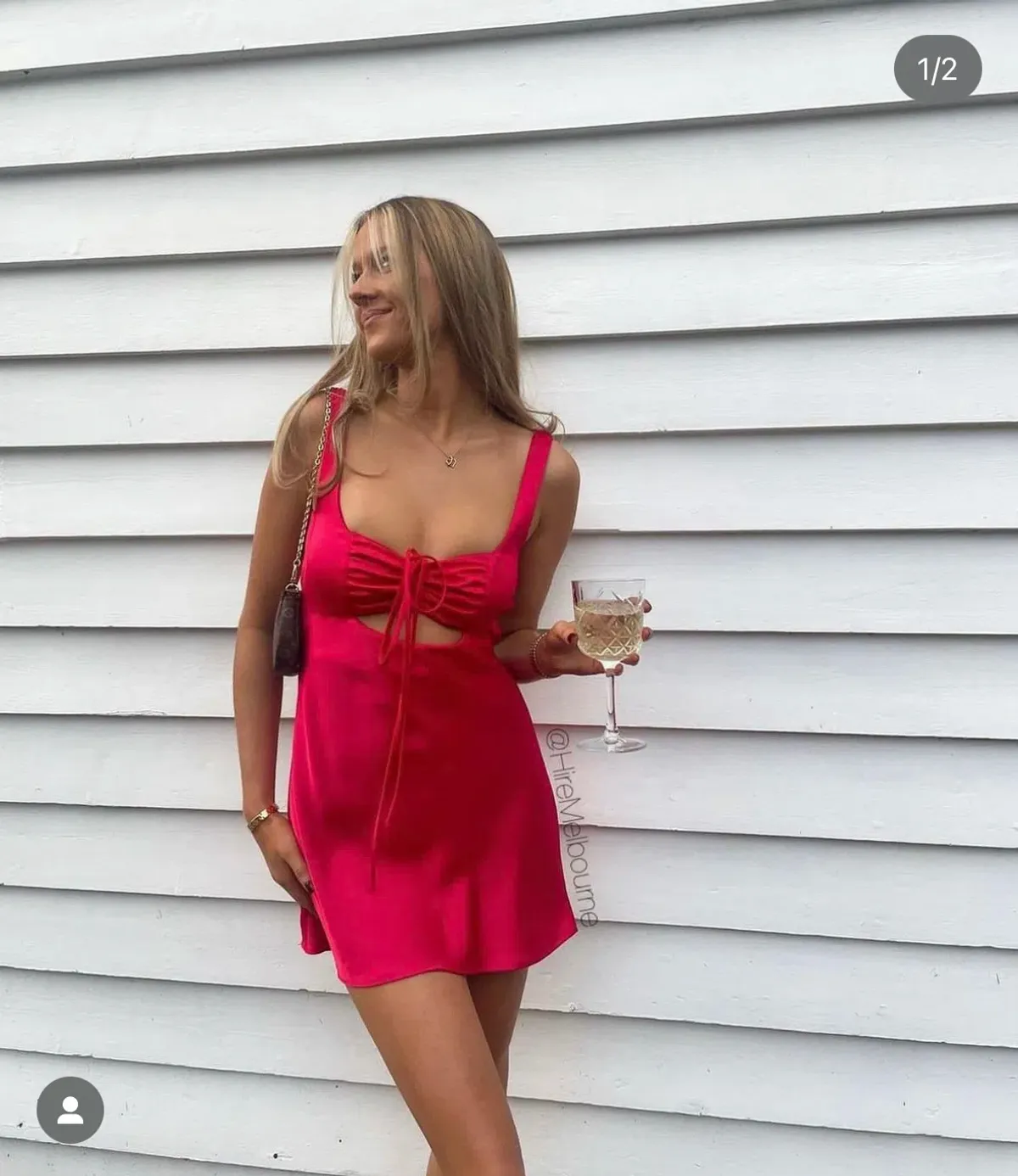 Arcina Ori Valentina Dress in Cherry Red for rent on The Volte - main image